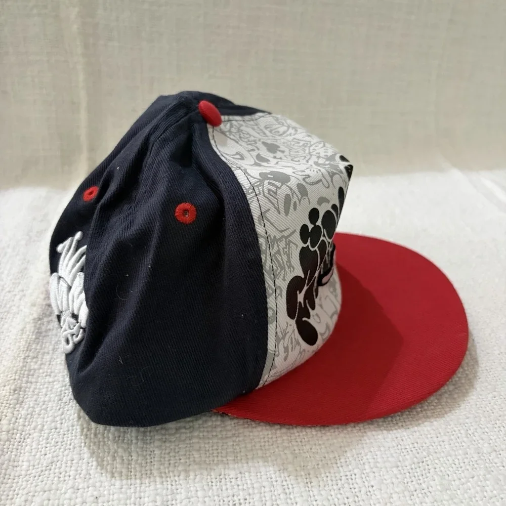 Disney Parks Mickey‎ Mouse Graffiti Adjustable Baseball Hat Red White Blue cap